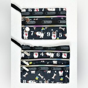 Le Sport Sac Tokidoki Dog Print Cosmetic 2 & 3 Zipper Pouch Set